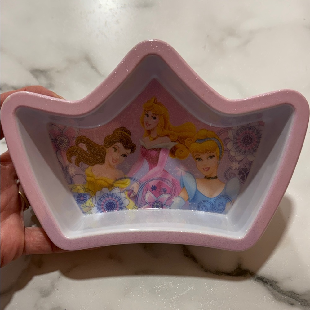 Disney Princess Pink and Blue Crown-Shaped Bowl